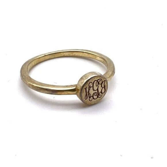 Baublebar Women's Personalized Gold Monogram Circle Ring Sterling  Size 7 - Picture 1 of 5